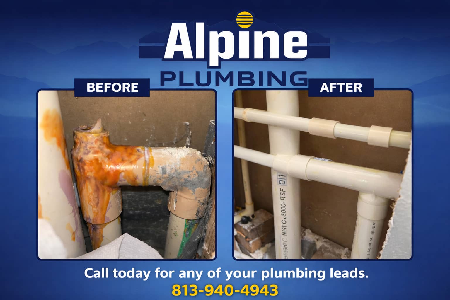 Experience the remarkable transformation from damaged to pristine with Alpine Plumbing's expert repair services, ensuring your plumbing is in great hands.