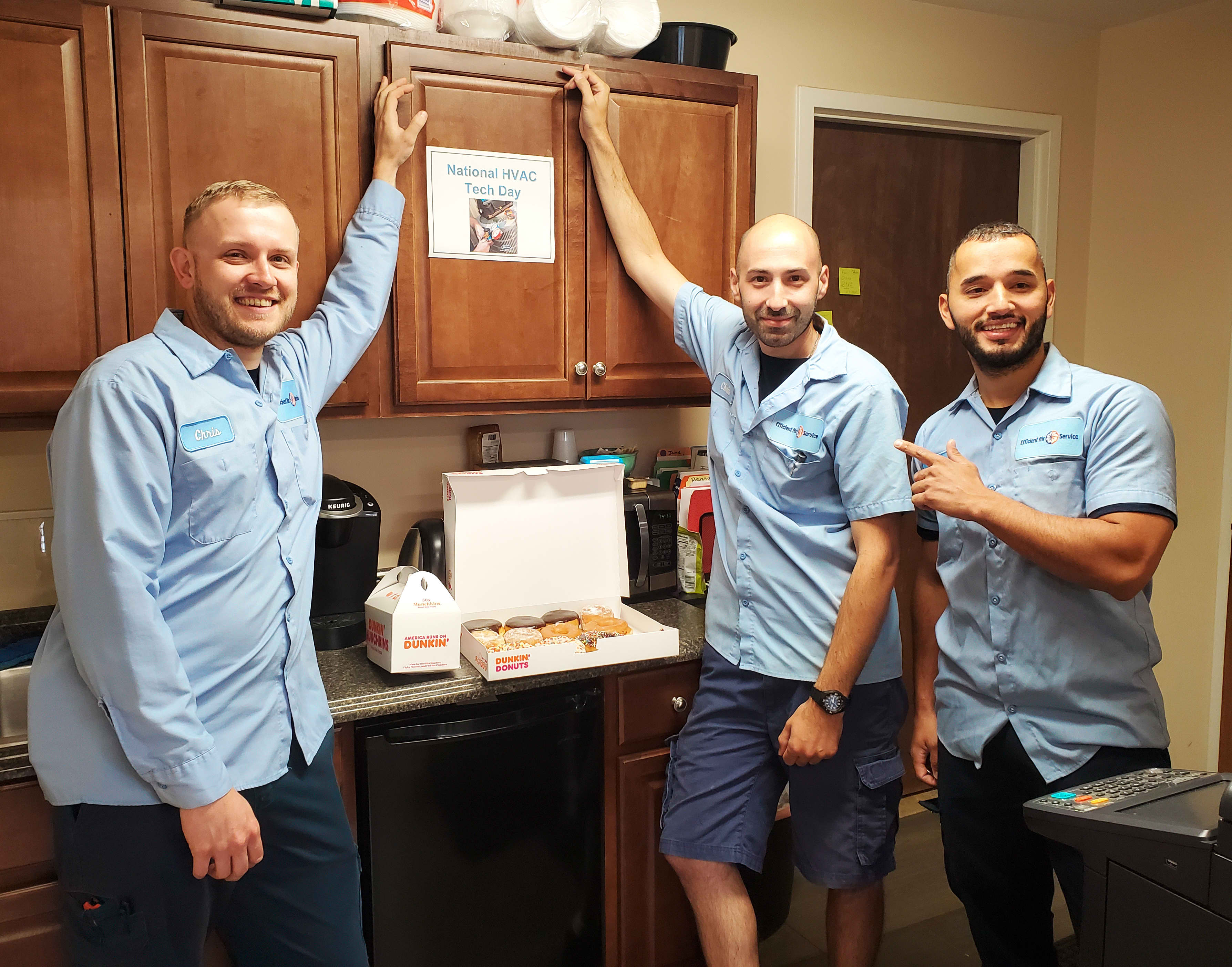 At Efficient Air Service, our dedicated team celebrates National HVAC Tech Day, showcasing our commitment to quality service and a positive company culture.
