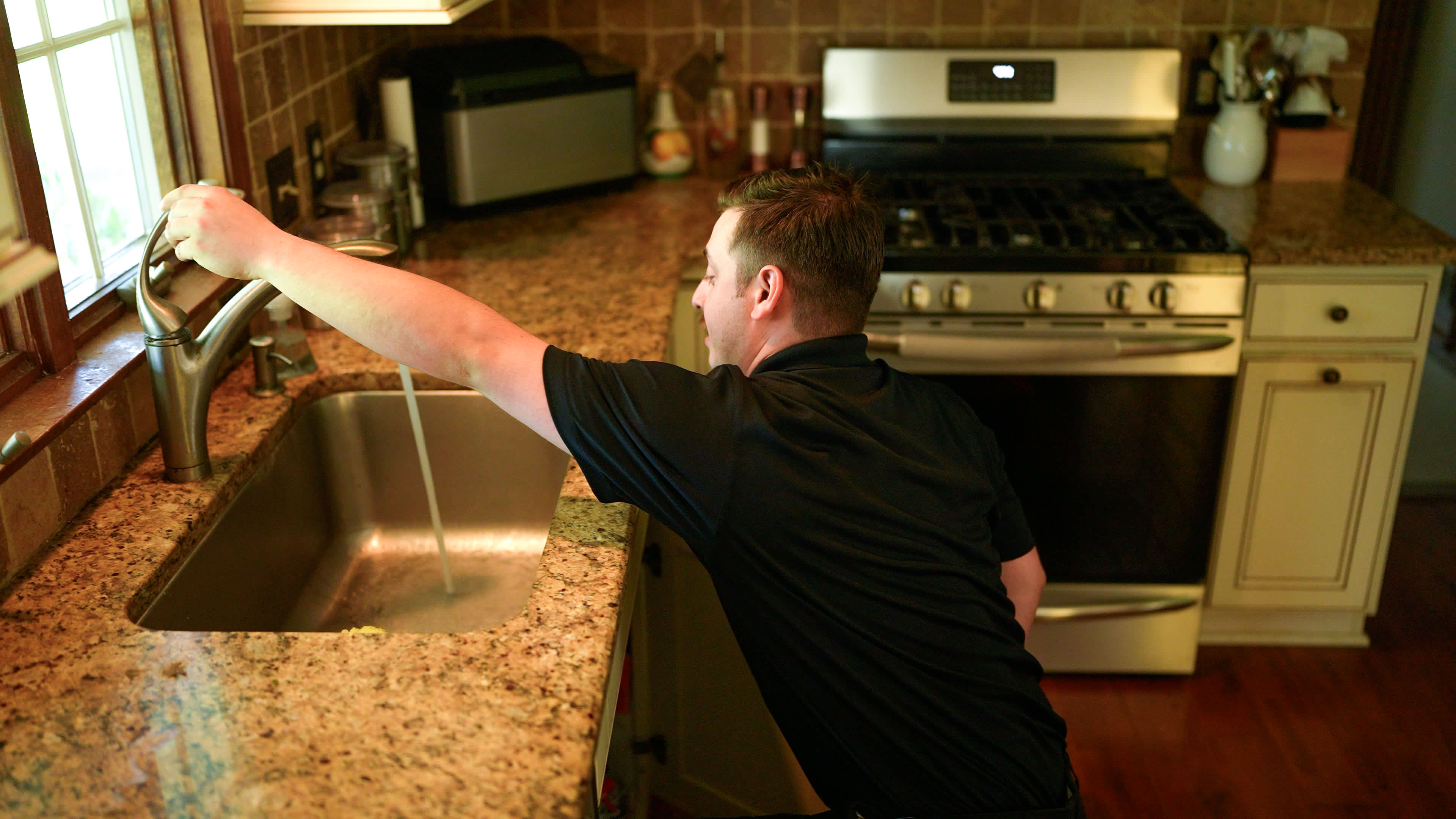 Experience the seamless service of Roy's Plumbing, Heating, Cooling & Electrical, perfecting your kitchen's plumbing with precision and care.