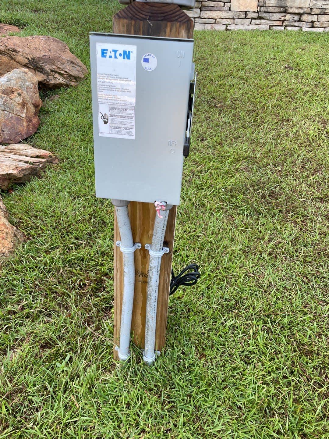 Solid outdoor electrical installation by C&T Electric LLC showcases durable components and careful workmanship for lasting safety and reliability.