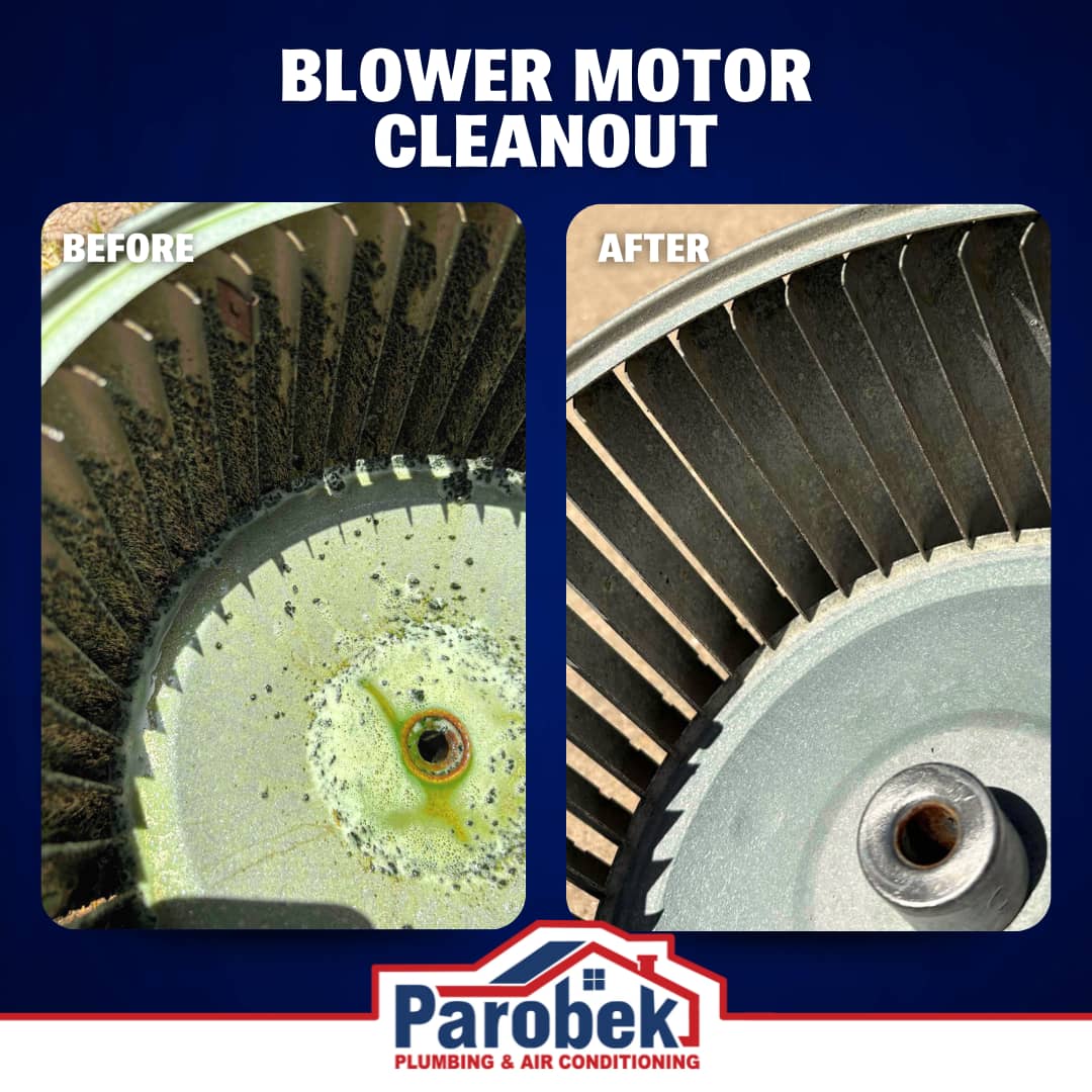 Experience top-notch blower motor cleanout with Parobek Plumbing & Air Conditioning.