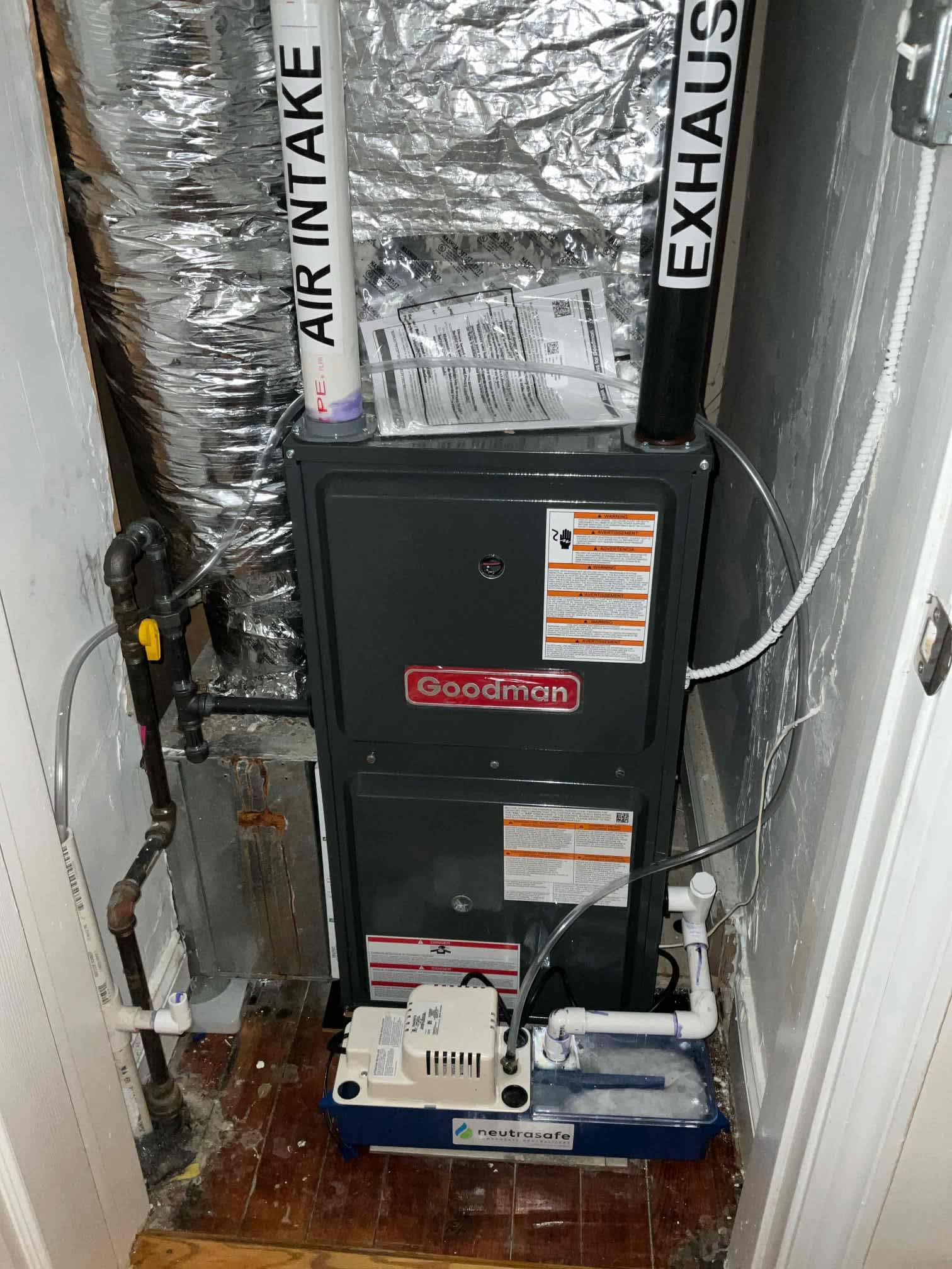 Experience seamless comfort with Akian Plumbing, Heating, Cooling & Electric's expertly installed Goodman HVAC systems that fit perfectly into any space.