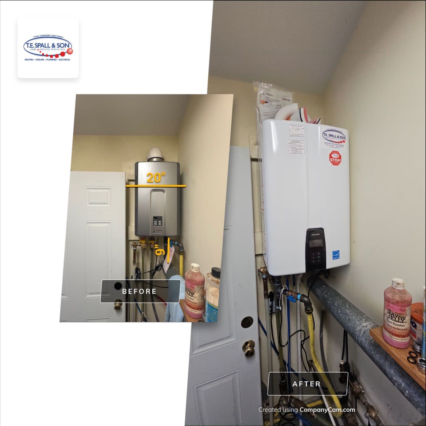 Enhance your home's efficiency with expert water heater installation by T.E. Spall & Son.