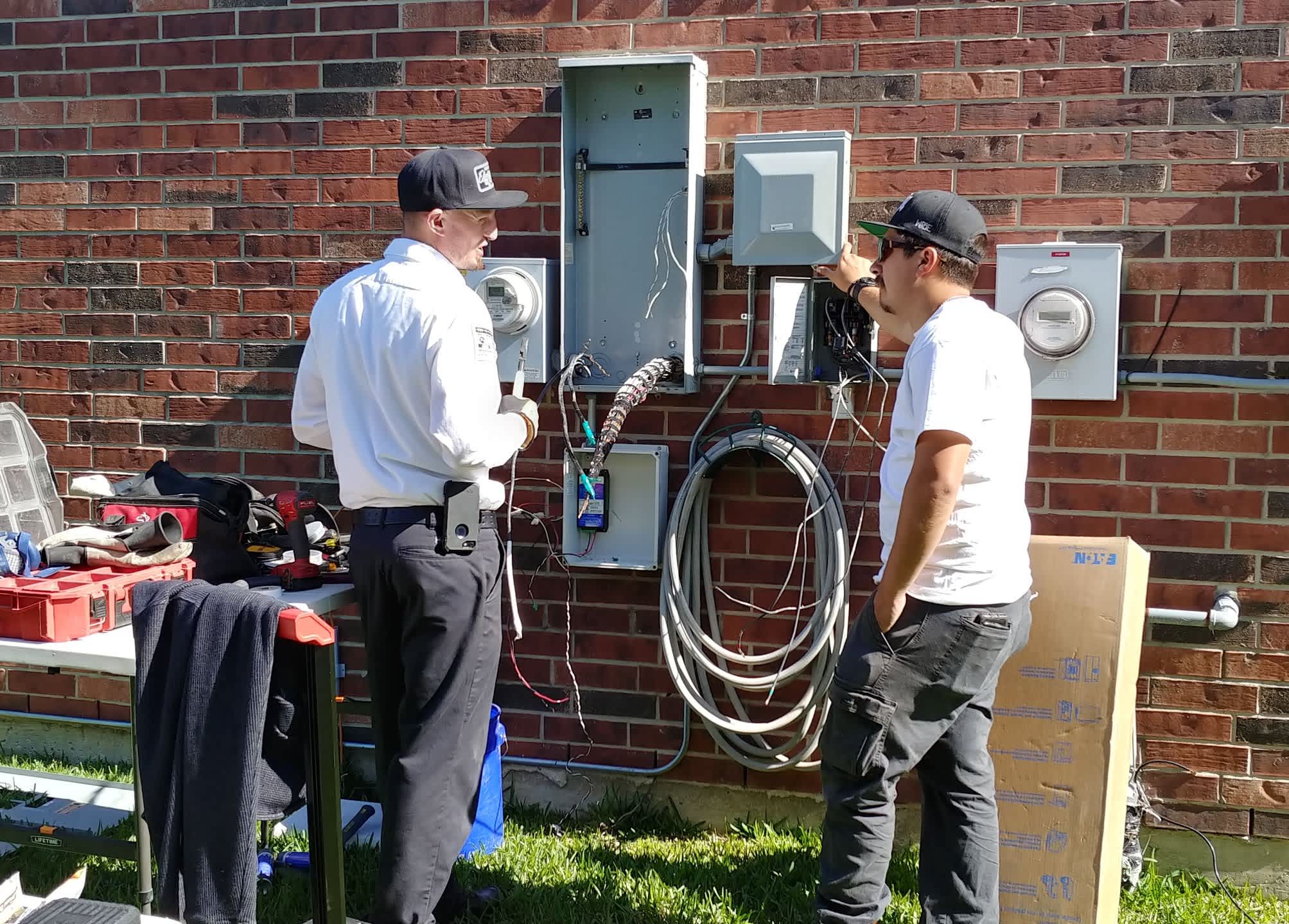 Skilled technicians from Abacus Plumbing, Air Conditioning & Electrical deliver dependable on-site electrical service, demonstrating care and professional workmanship.