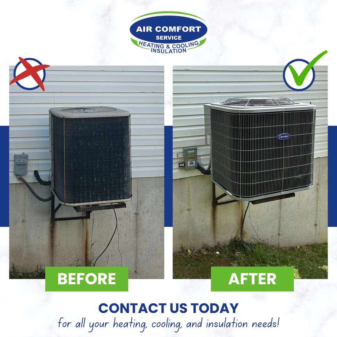 Experience the transformation with Air Comfort Service, Inc., where your outdated HVAC system gets a sleek, efficient upgrade. Contact us today for all your heating, cooling, and insulation needs.