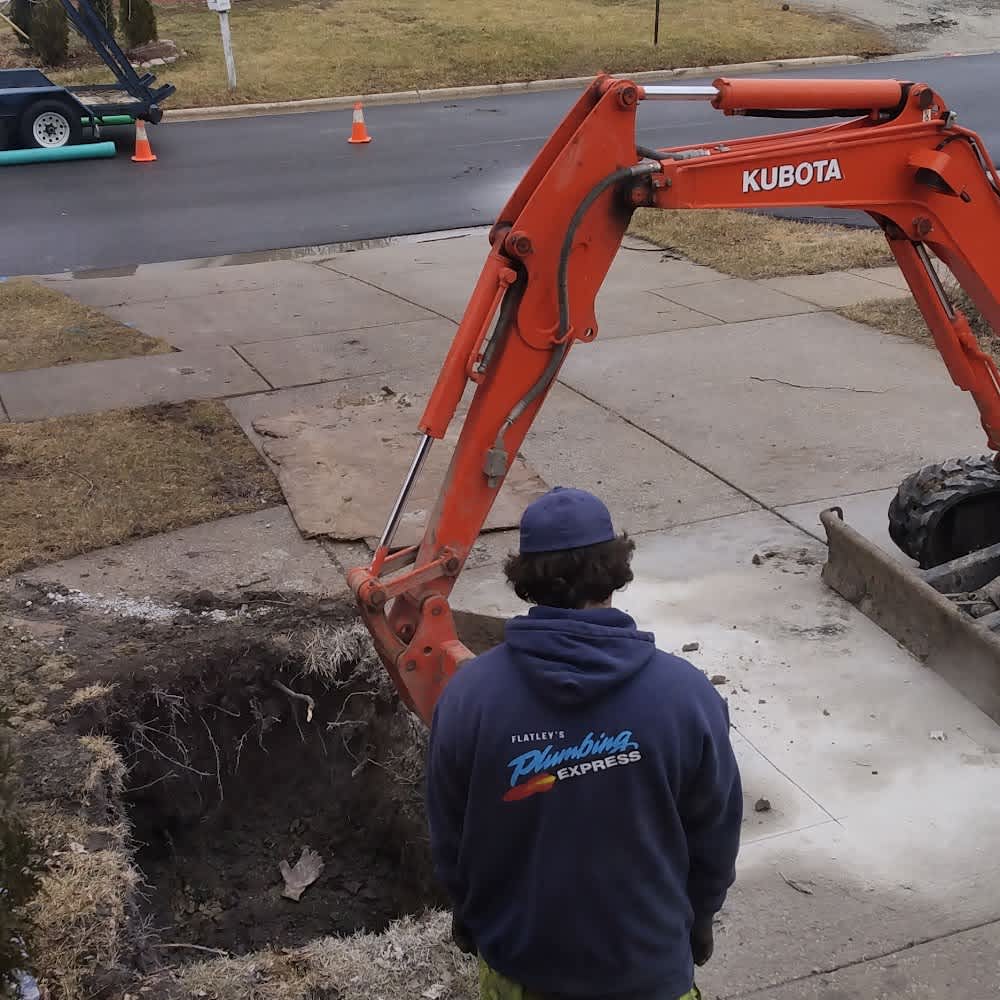 Efficient and reliable excavation services with Flatley's Plumbing Express.