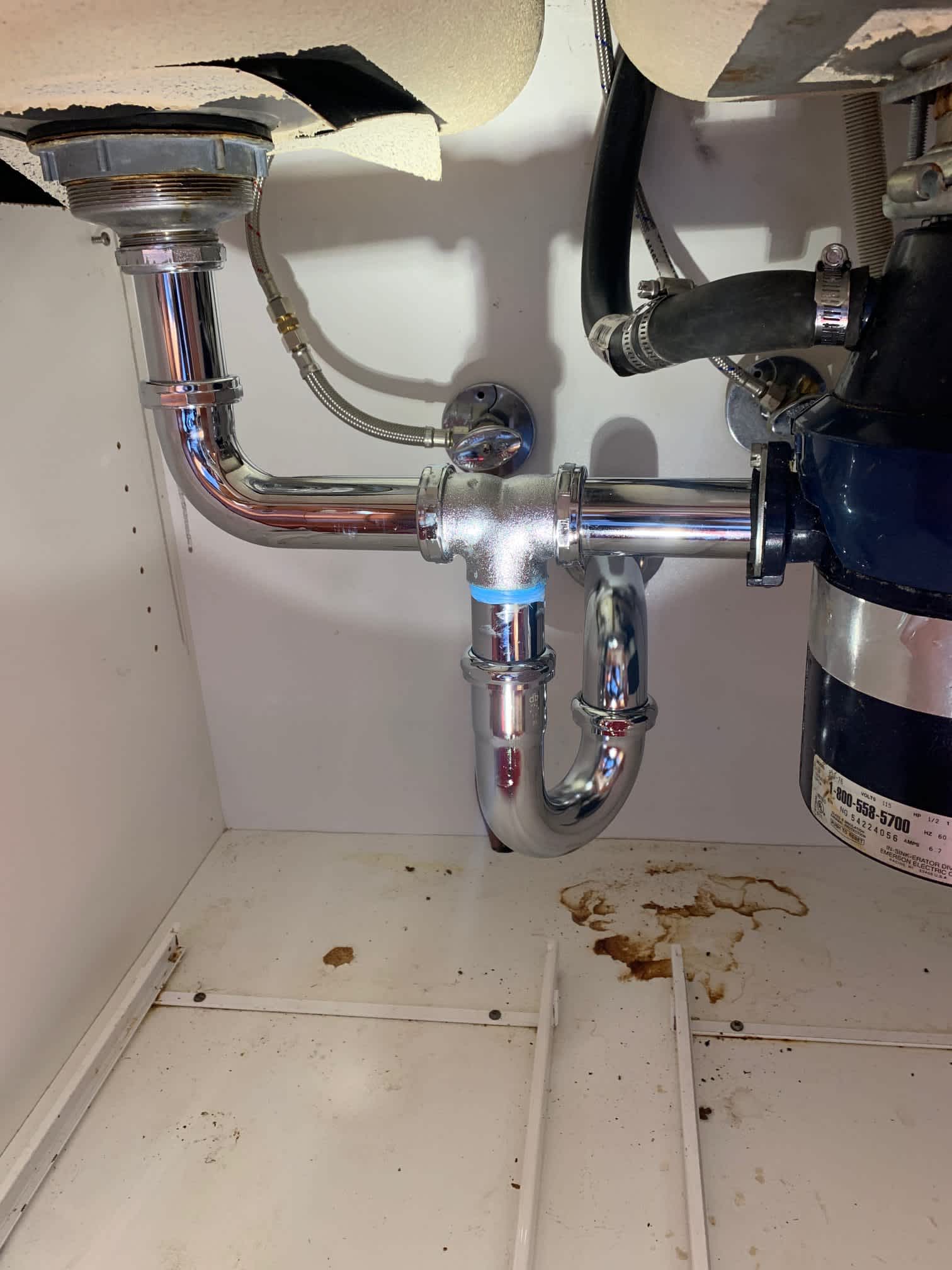 Clean, durable under-sink plumbing installed with care, reflecting the dependable workmanship customers expect from Magic Plumbing Heating & Cooling.