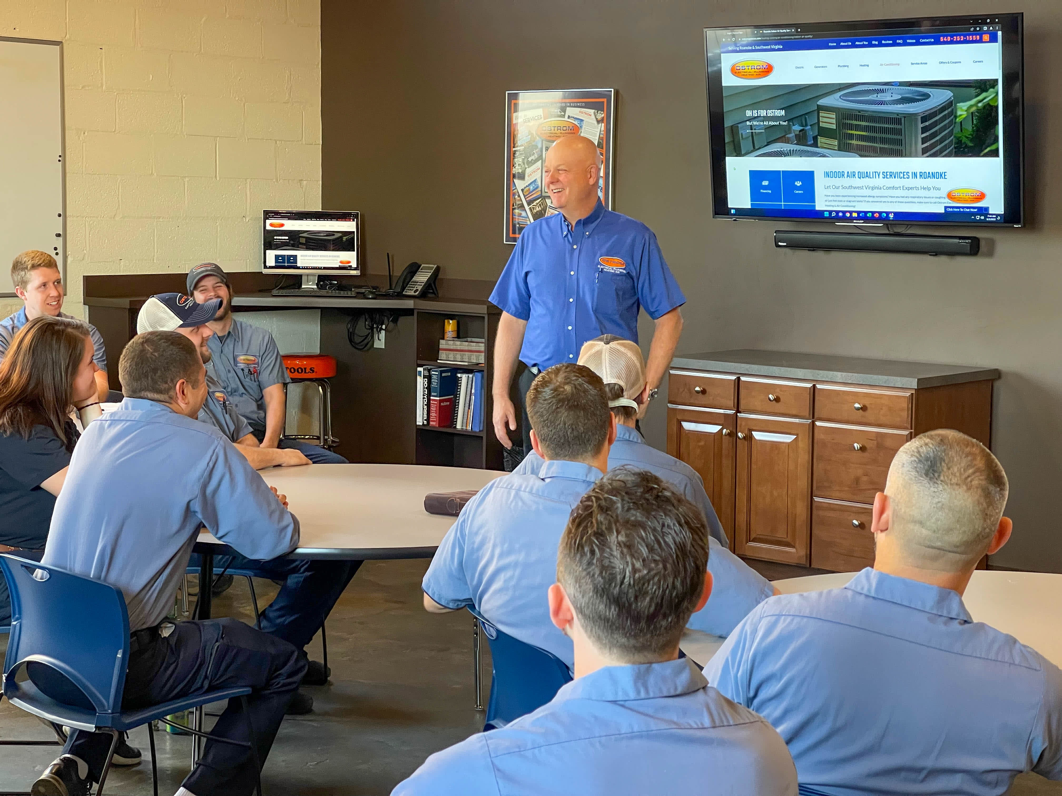 Ostrom Electrical Plumbing Heating & Air Conditioning empowers its team with collaborative training sessions to ensure top-notch HVAC service delivery.
