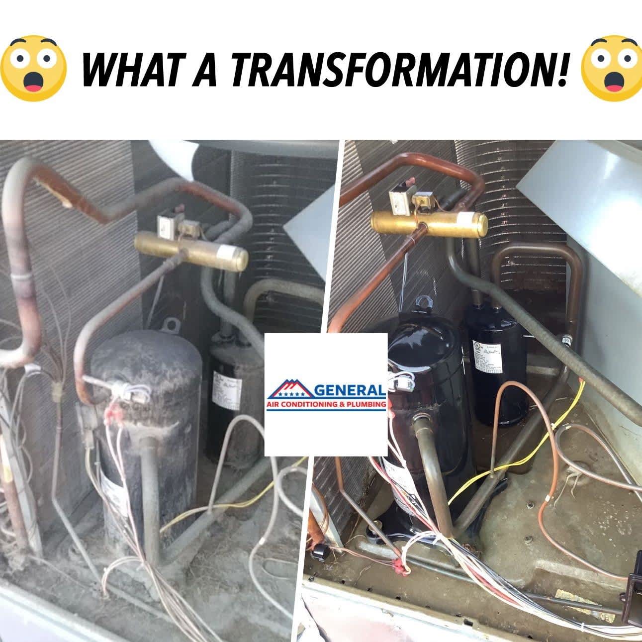 Witness the stunning transformation with General Air Conditioning & Plumbing!