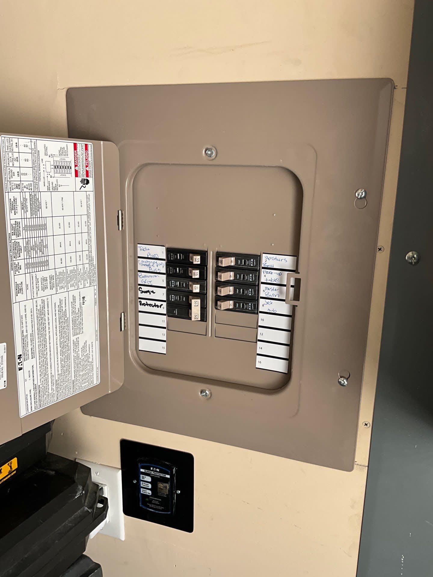 Ensure your home's safety and efficiency with Milestone Electric's expert service and neatly organized electrical panels.