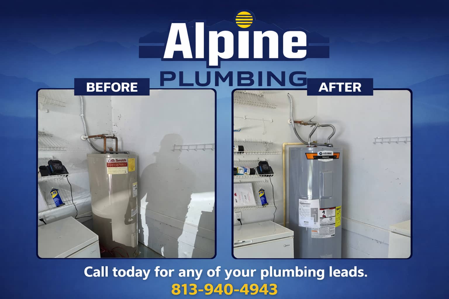Transform your home's plumbing with the expert services of Alpine Plumbing. Notice the difference in quality with our seamless water heater installations.