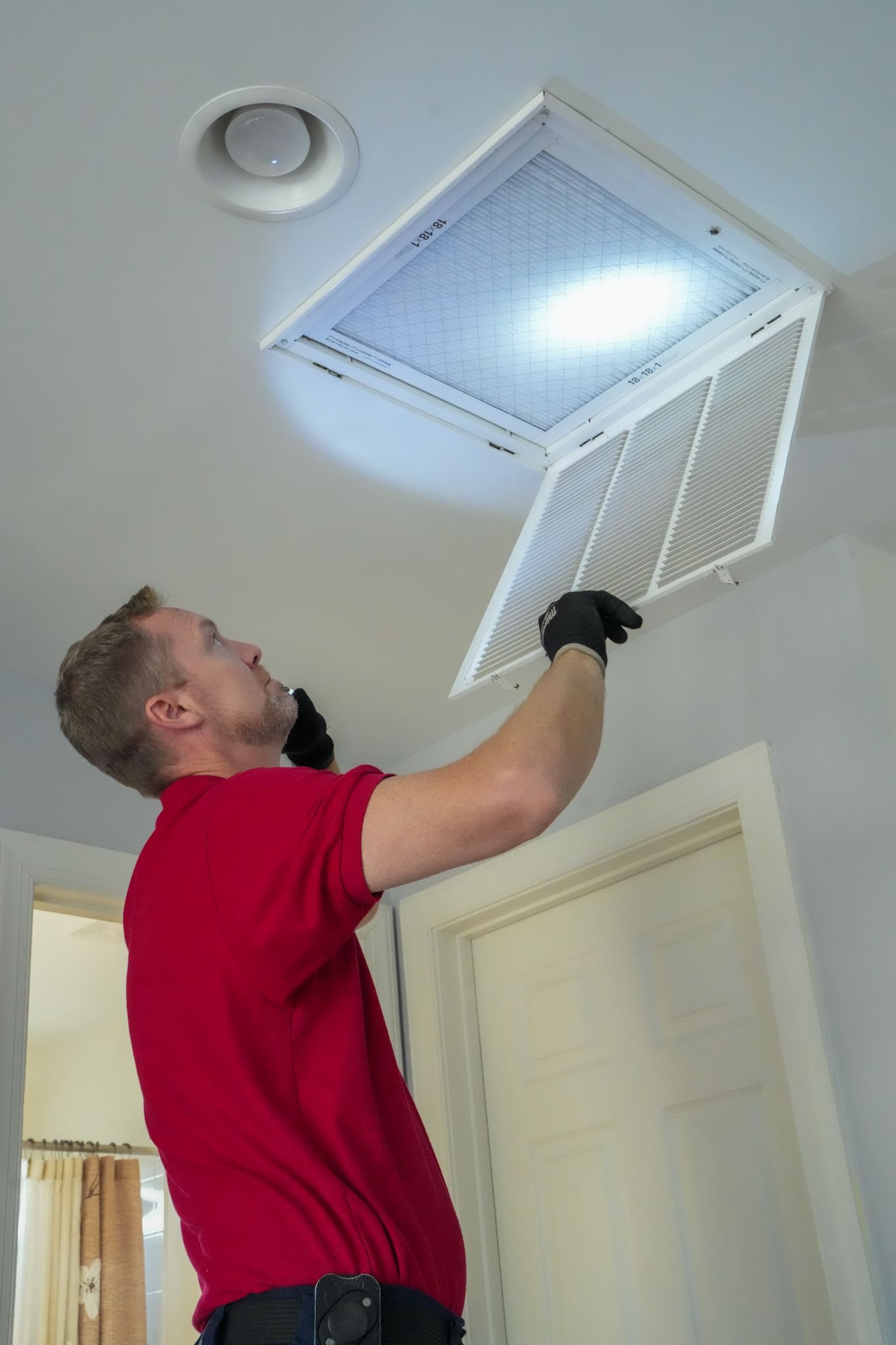 Skilled technicians from Parrish Services quickly and cleanly service home HVAC systems, ensuring better air quality and reliable performance.