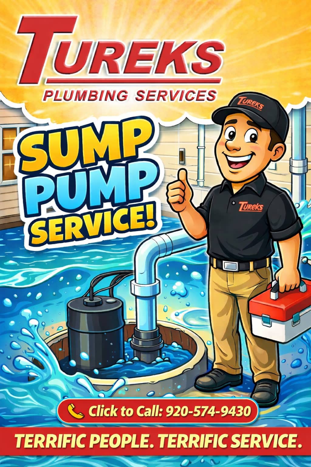 For reliable sump pump services, trust Tureks Plumbing Services to keep your home dry and safe.