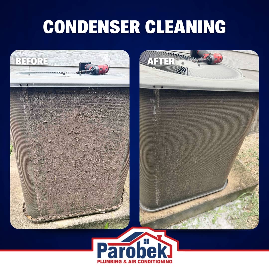 Brighten your home's air quality with Parobek Plumbing & Air Conditioning's professional condenser cleaning service.