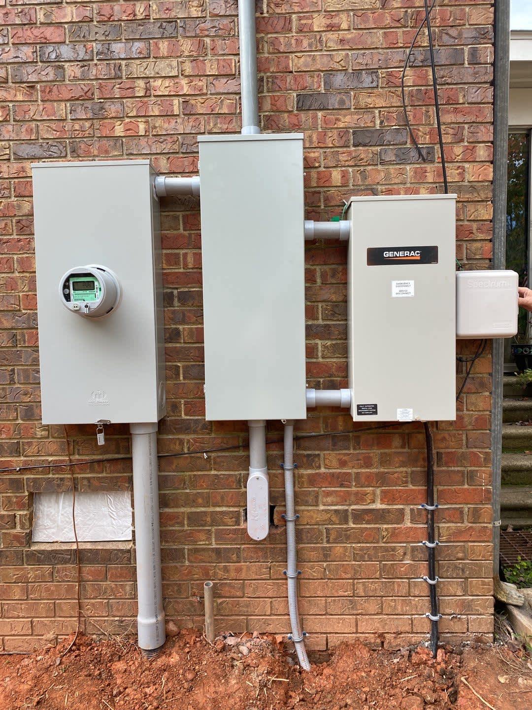 Dependable outdoor electrical installations by C&T Electric LLC show careful craftsmanship and tidy conduit work for safe backup power.