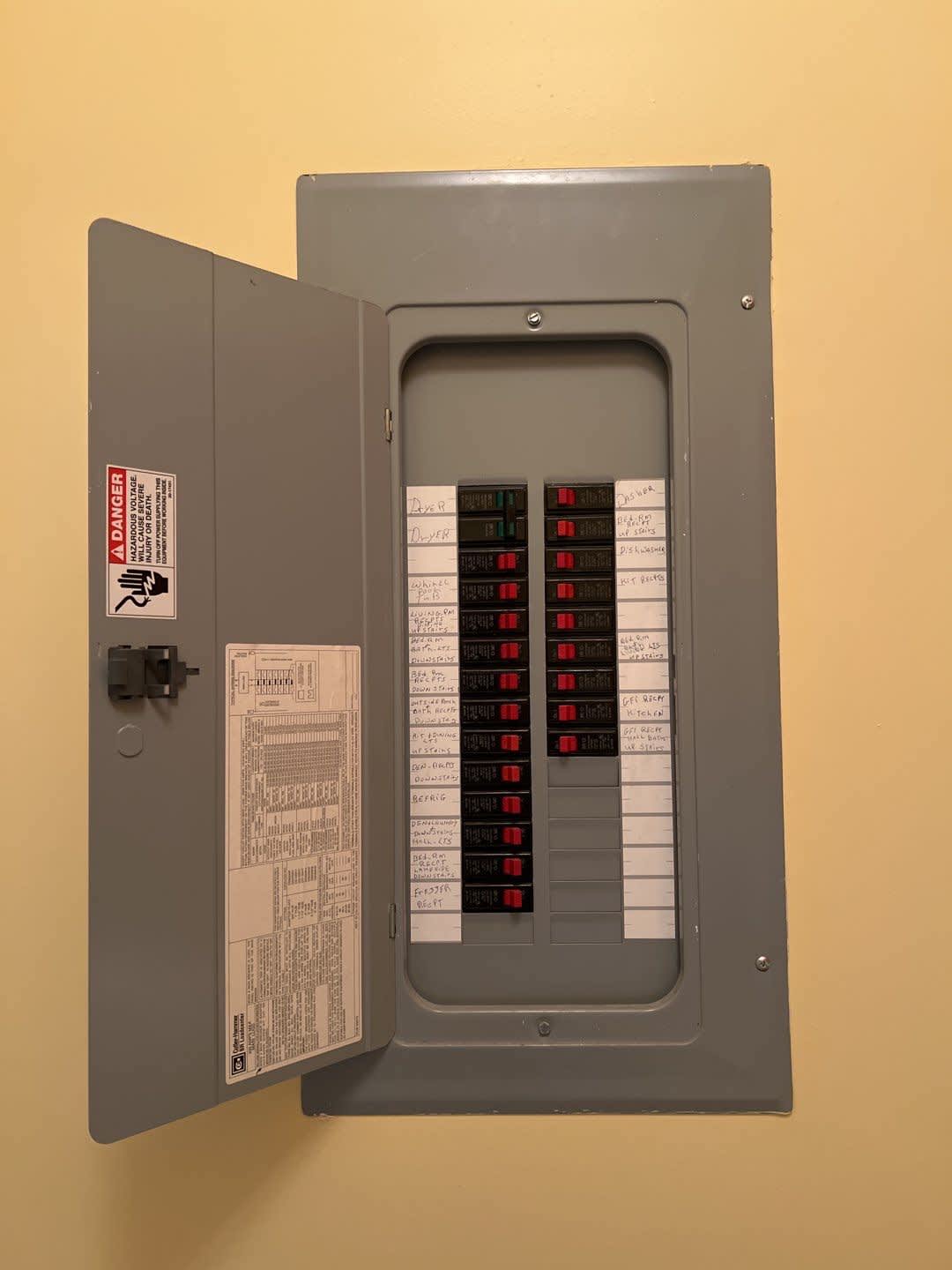 Cleanly labeled and professionally maintained breaker service shows the dependable craftsmanship customers trust from C&T Electric LLC.