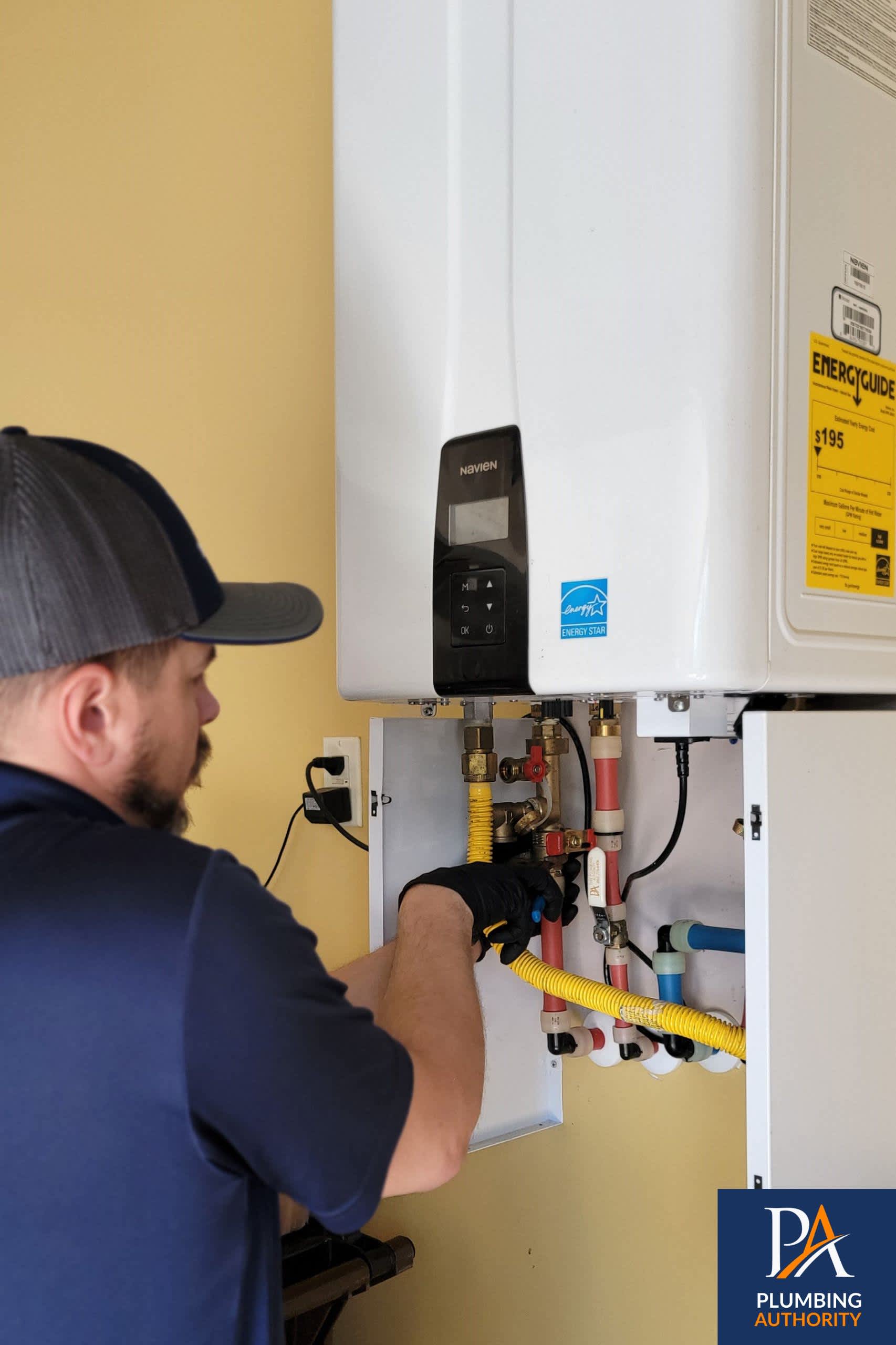 Skilled technicians from The Plumbing Authority deliver clean, professional tankless water heater installations that prioritize safety and efficiency.