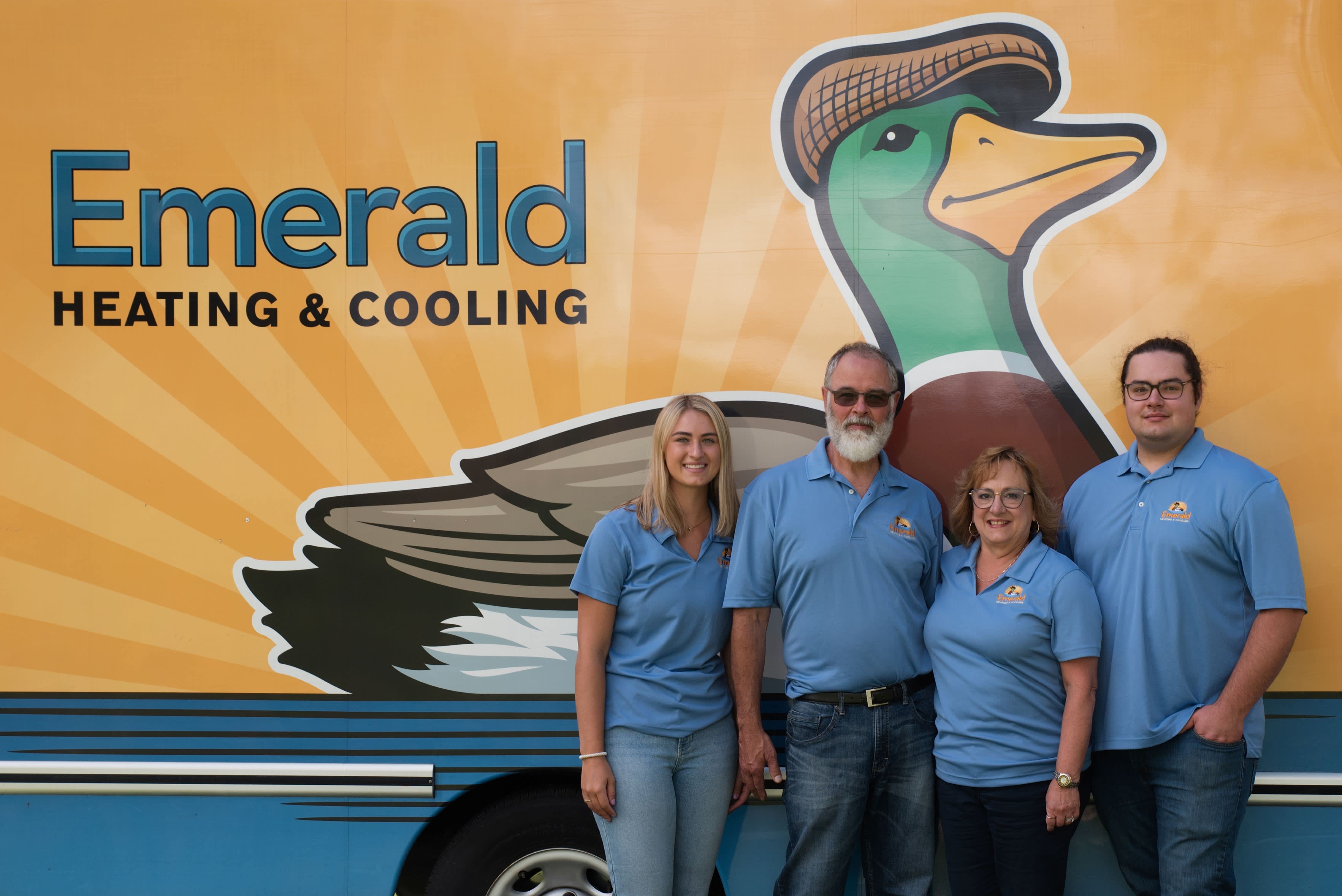 Friendly, professional service you can rely on, Emerald Heating & Cooling showcases our team ready to keep your home comfortable.
