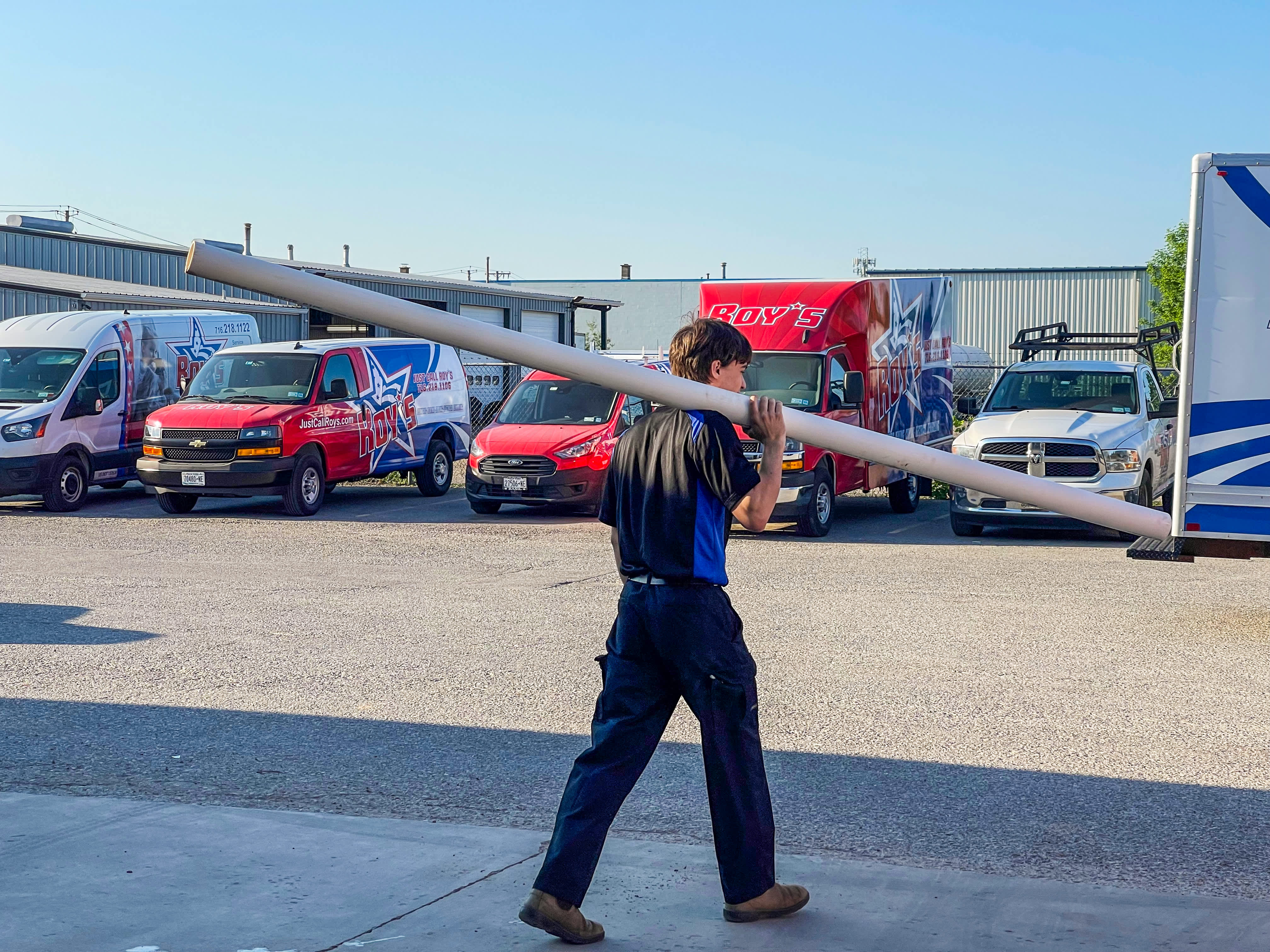 Trust Roy's Plumbing, Heating, Cooling & Electrical to handle your needs efficiently, as shown in our active work environment.