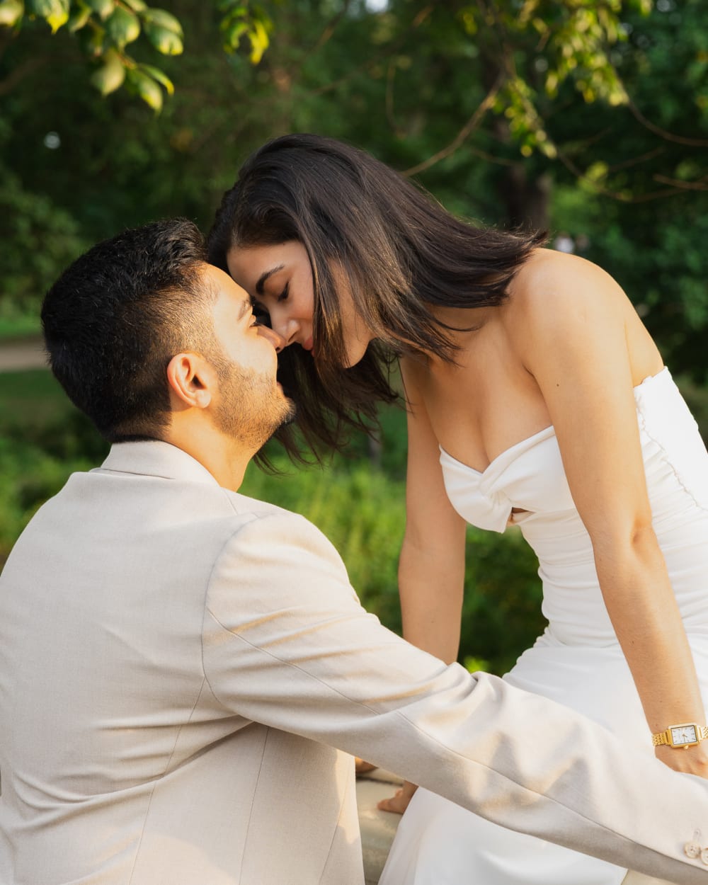 Golden hour engagement photo session in Central Park and the Upper West Side