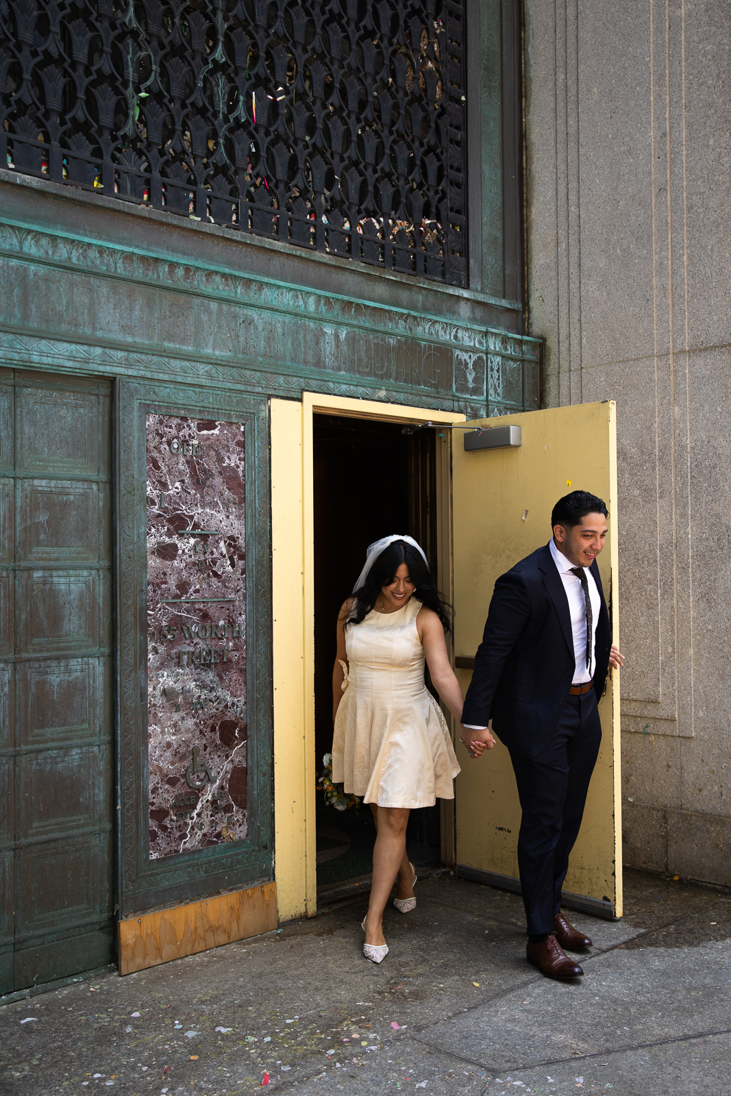 The ceremony inside the chapel at the Manhattan Marriage Bureau