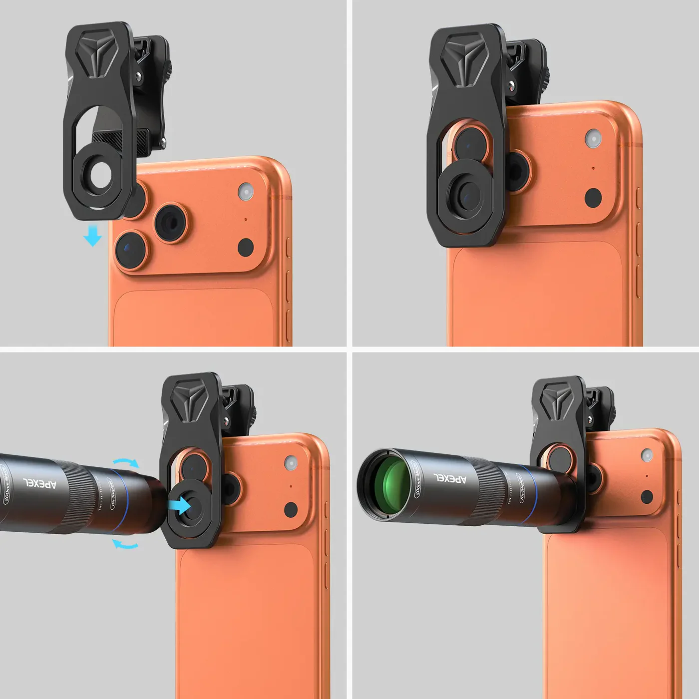 Apexel TeleMacro Pro 10x 2in1 Lens (Macro & Zoom) – step 1