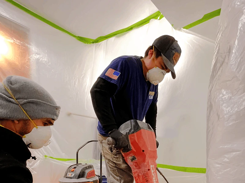 Gas line installation work showing proper sizing and connections