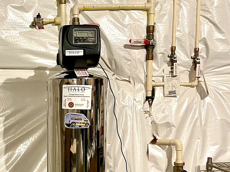 Water treatment facility with large processing tanks and equipment