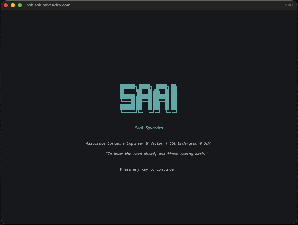 Saai Syvendra | TUI Portfolio
