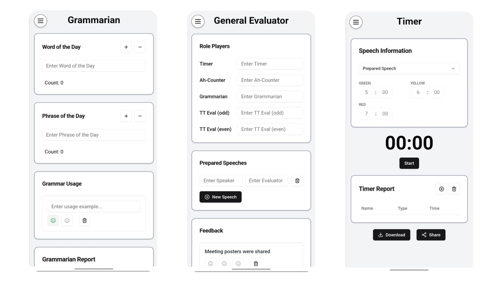 Sceenshot of the webapp