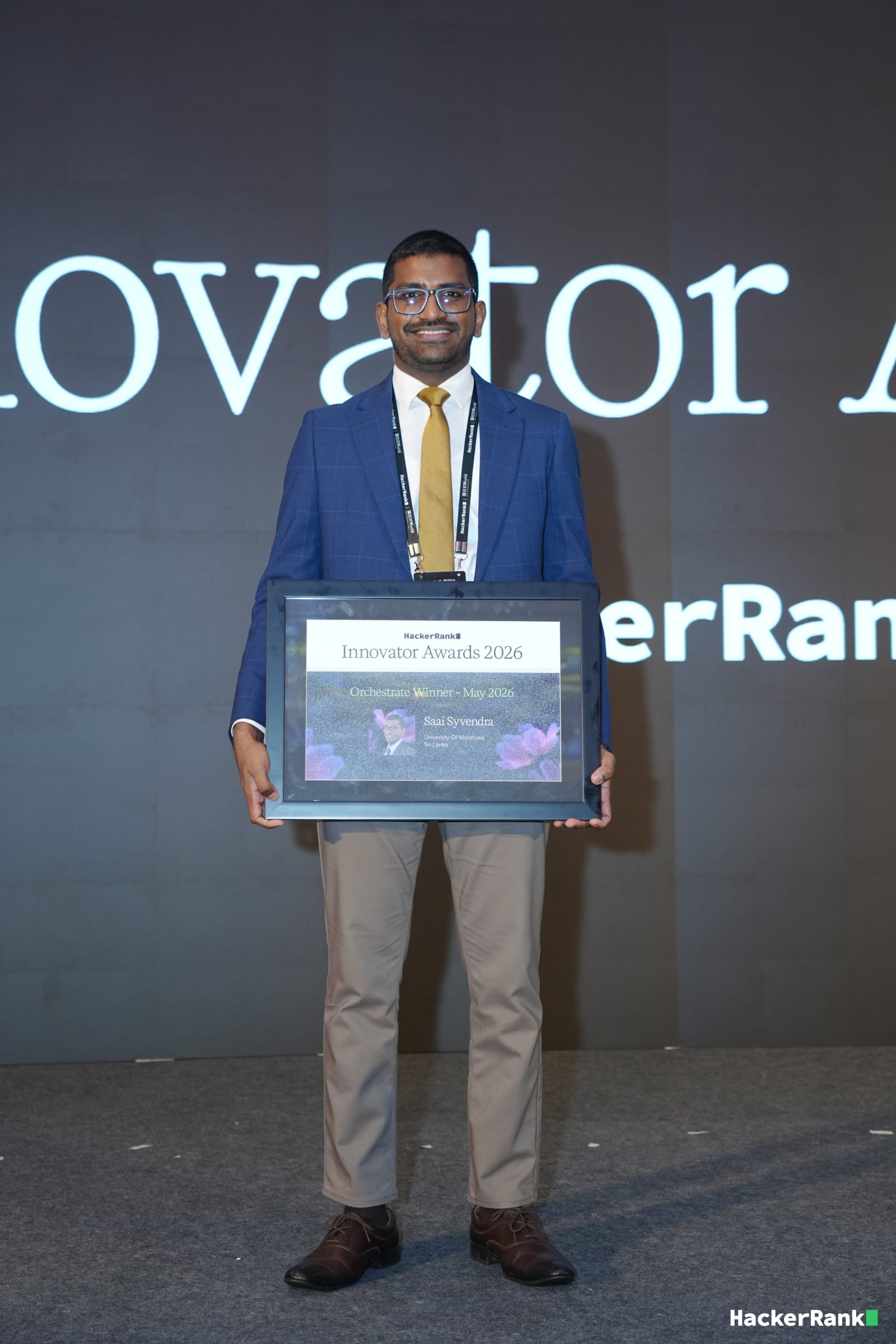 Me and the award, finally in hand
