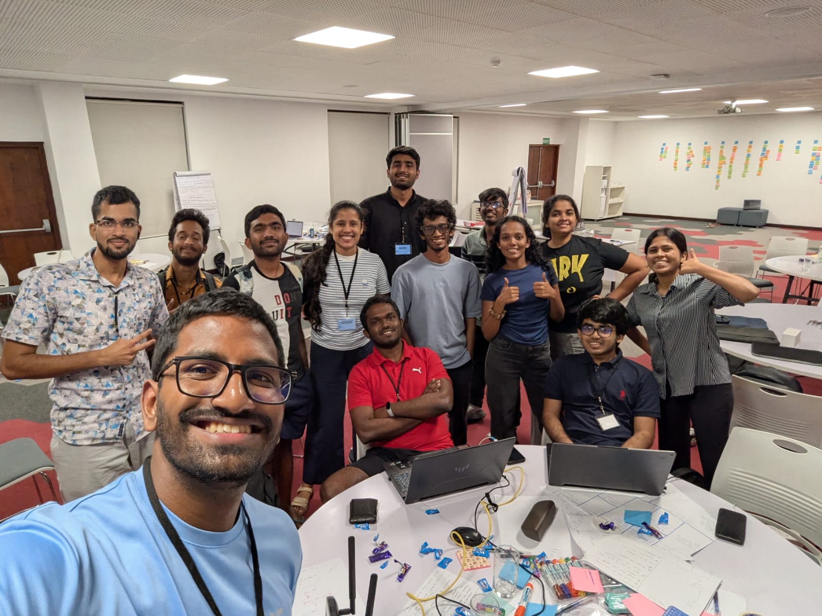 Team working at night