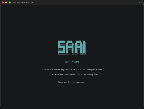 Saai Syvendra | TUI Portfolio