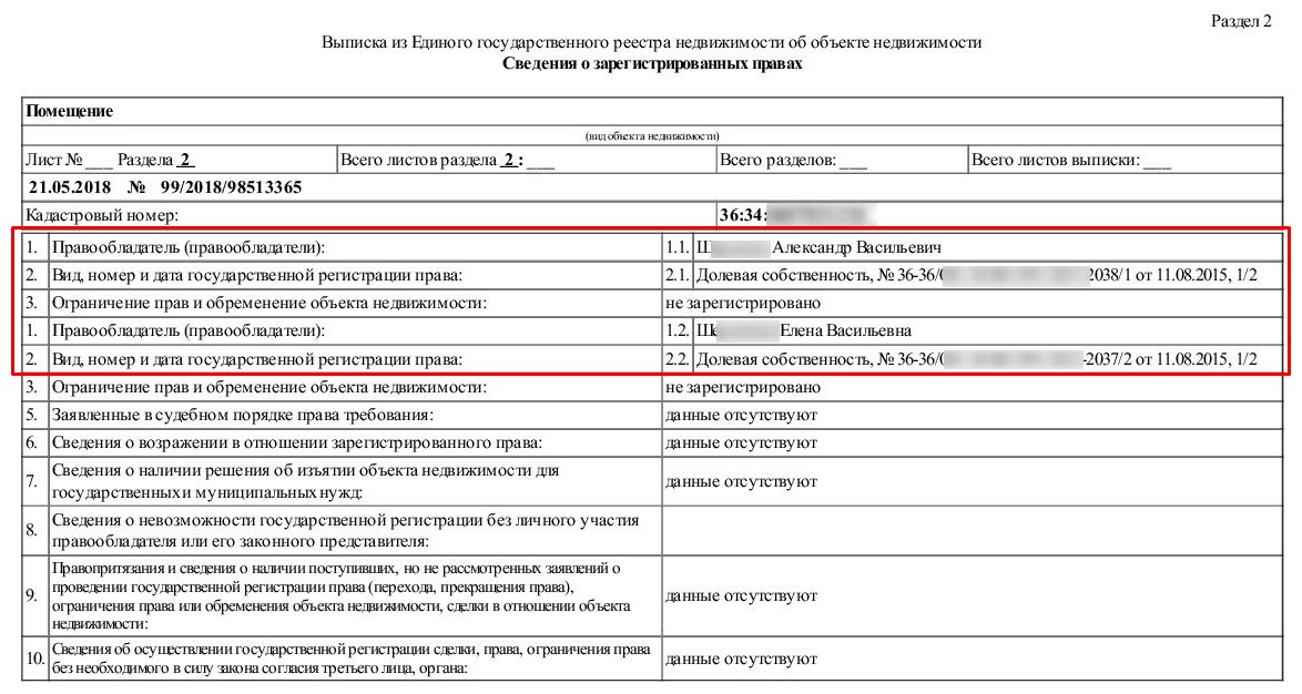 Долевая собственность егрн