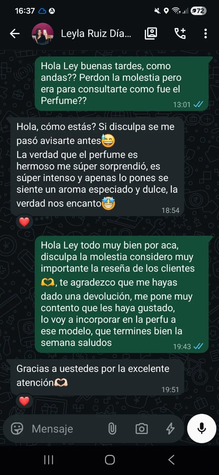 Reseña de Leyla — perfume hermoso, intenso, aroma especiado y dulce