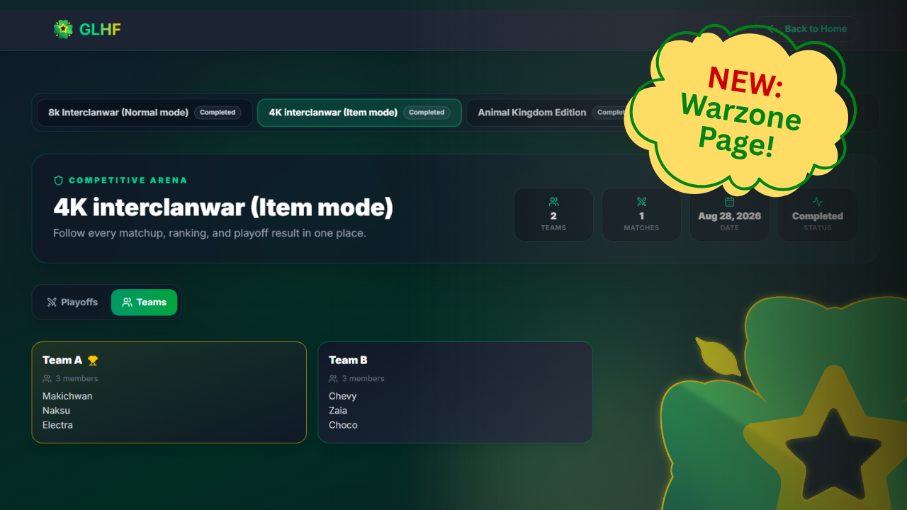 βοΈ GLHF Warzone Page is now OPEN! ππ
