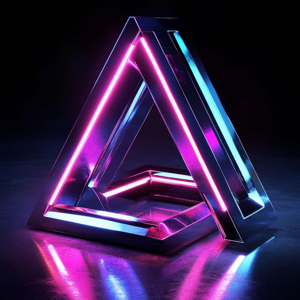 Midjourney AI art for futuristic geometry logo