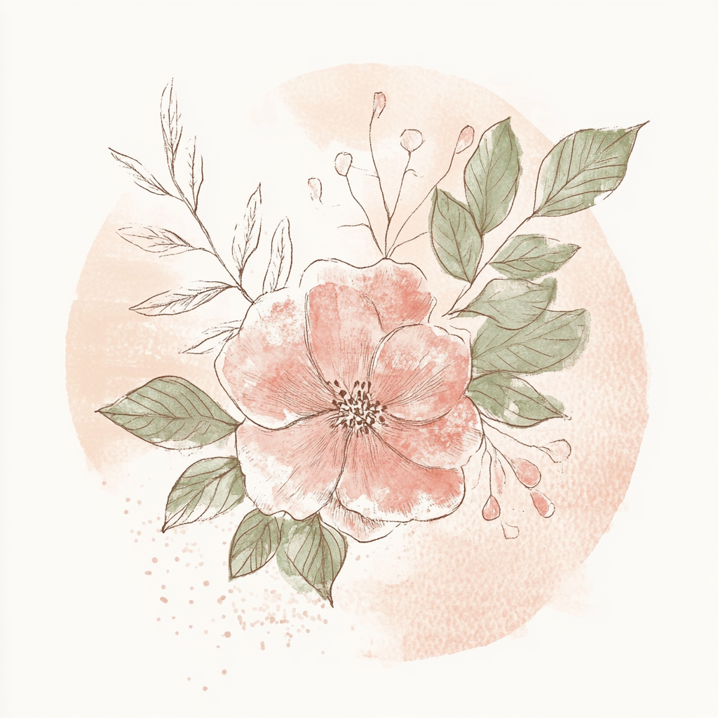 Midjourney AI art for watercolor floral logo