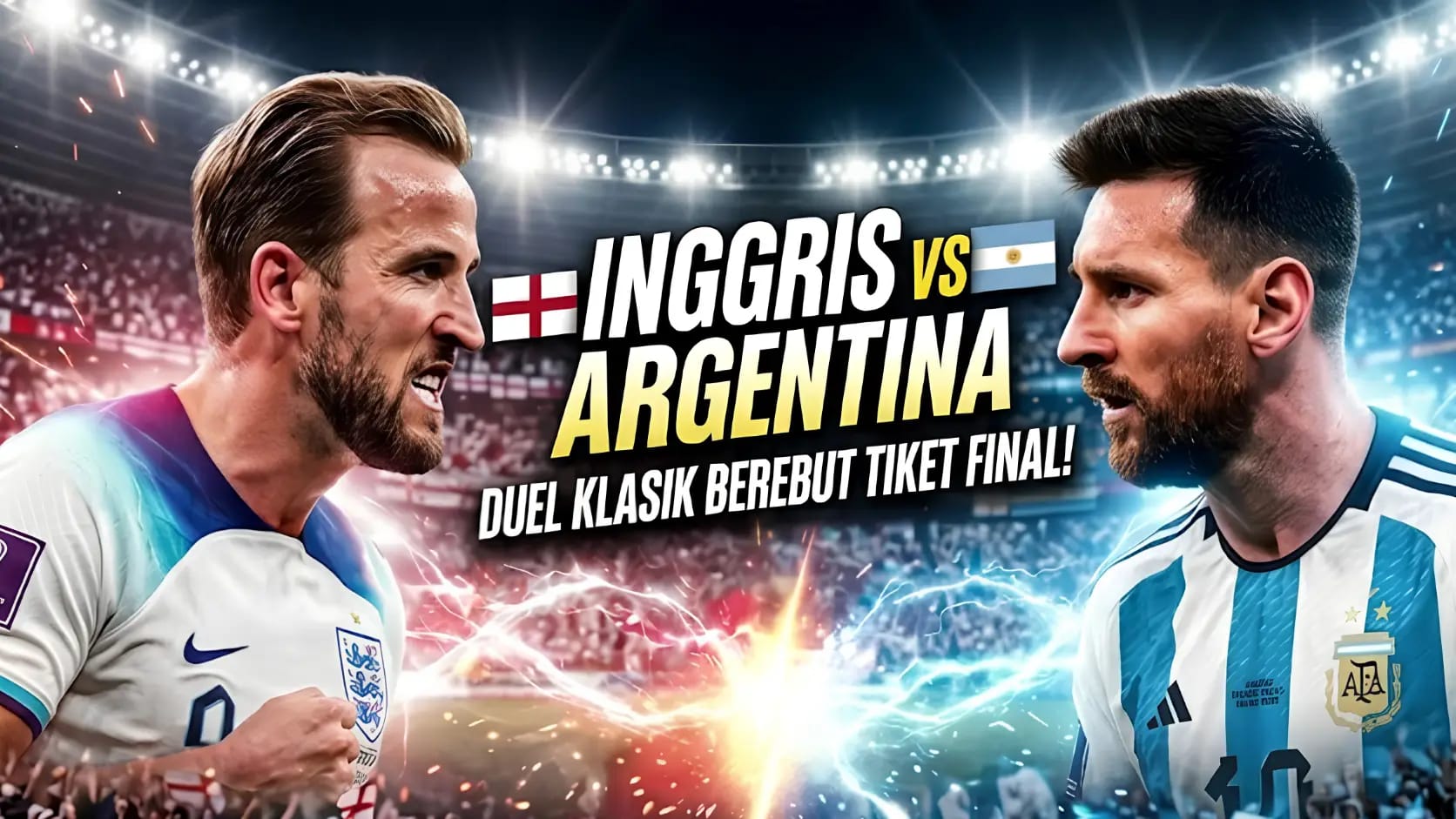 DUEL KLASIK BEREBUT TIKET FINAL INGGRIS VS ARGENTINA