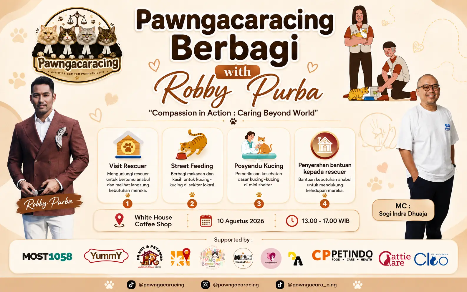 Robby Purba Turun Langsung Bersama Pawngacaracing, Ajak Masyarakat Bergerak untuk Kesejahteraan Hewan