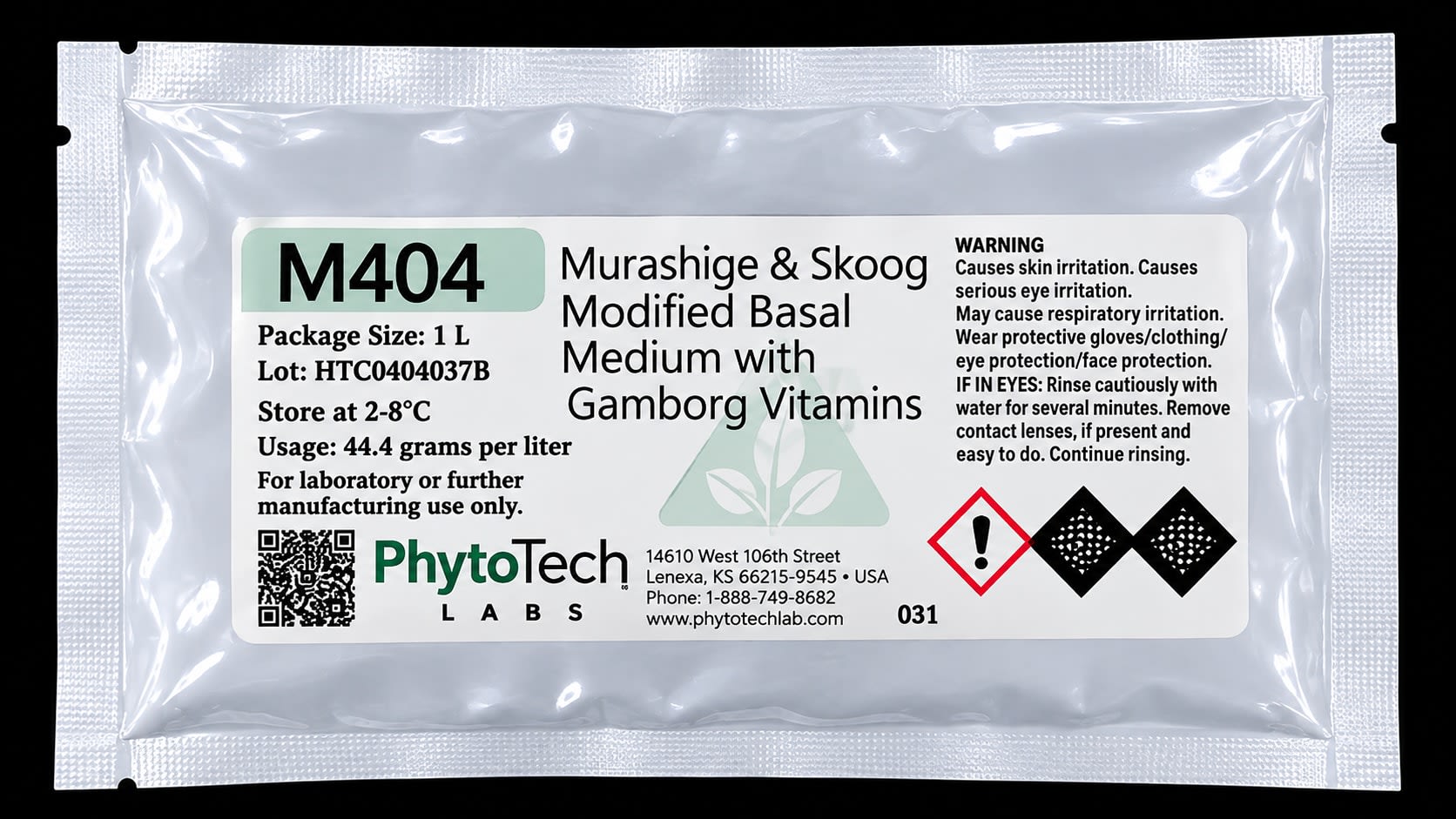 Murashige & Skoog Basal Medium with Gamborg Vitamins 1L — Jardín Roca Negra