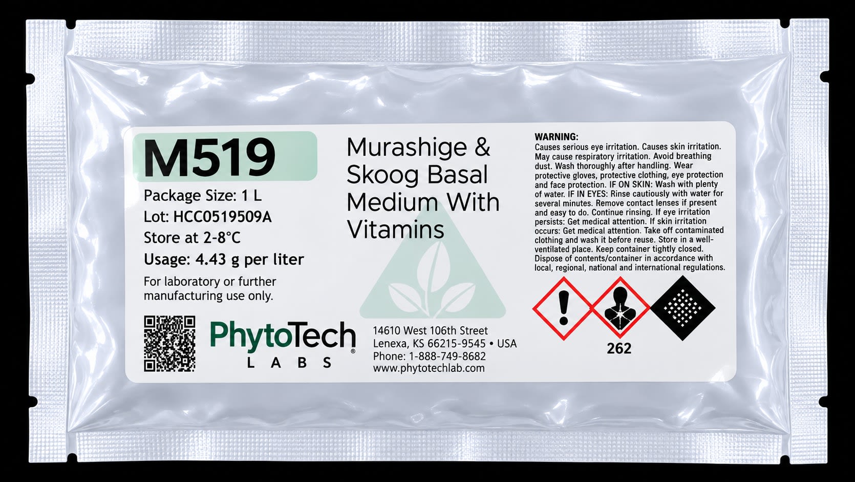Murashige & Skoog Basal Medium with Vitamins & Sucrose 1L — Jardín Roca Negra