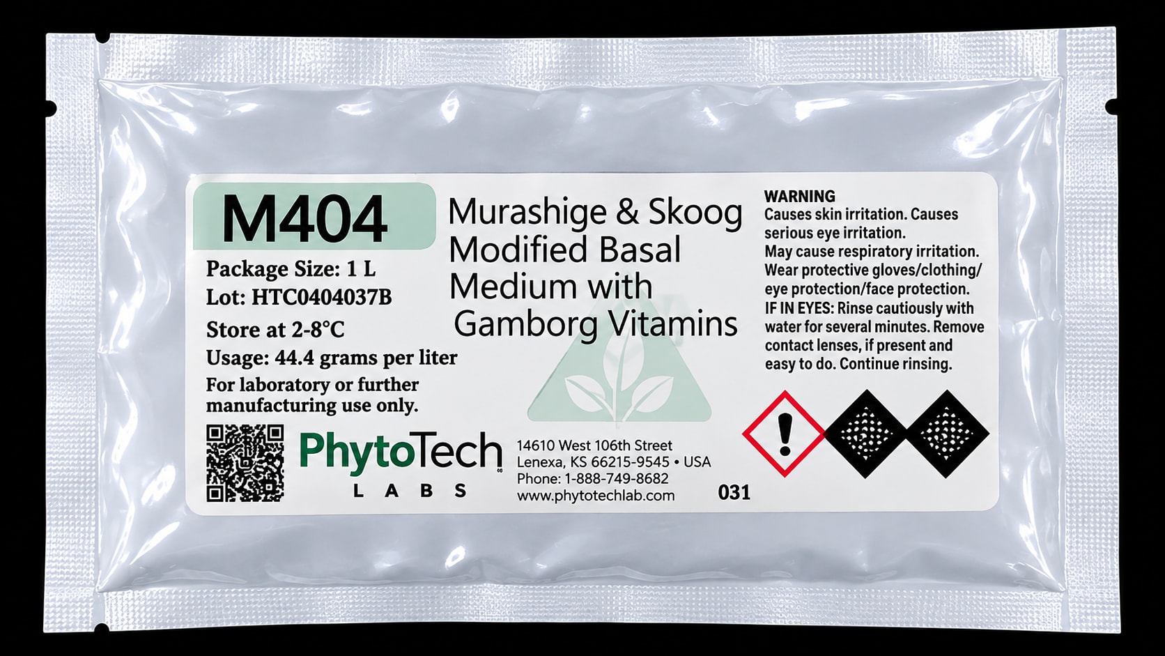 Murashige & Skoog Basal Medium with Gamborg Vitamins 1L