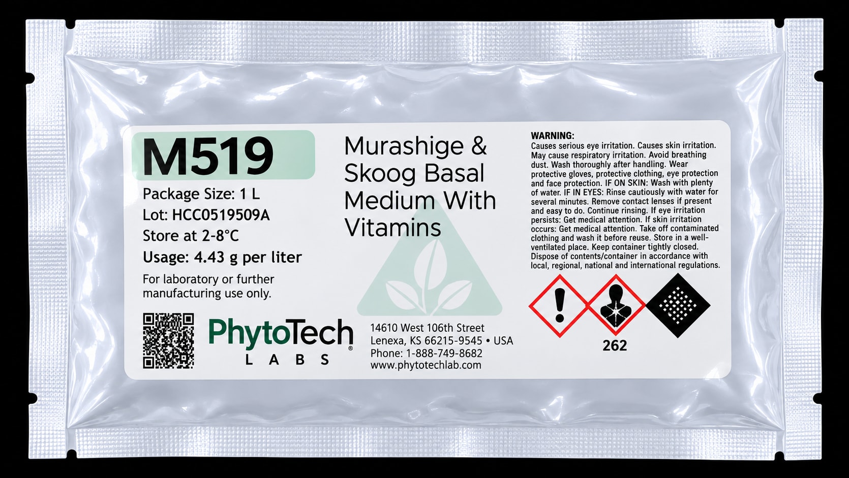 Murashige & Skoog Basal Medium with Vitamins & Sucrose 1L