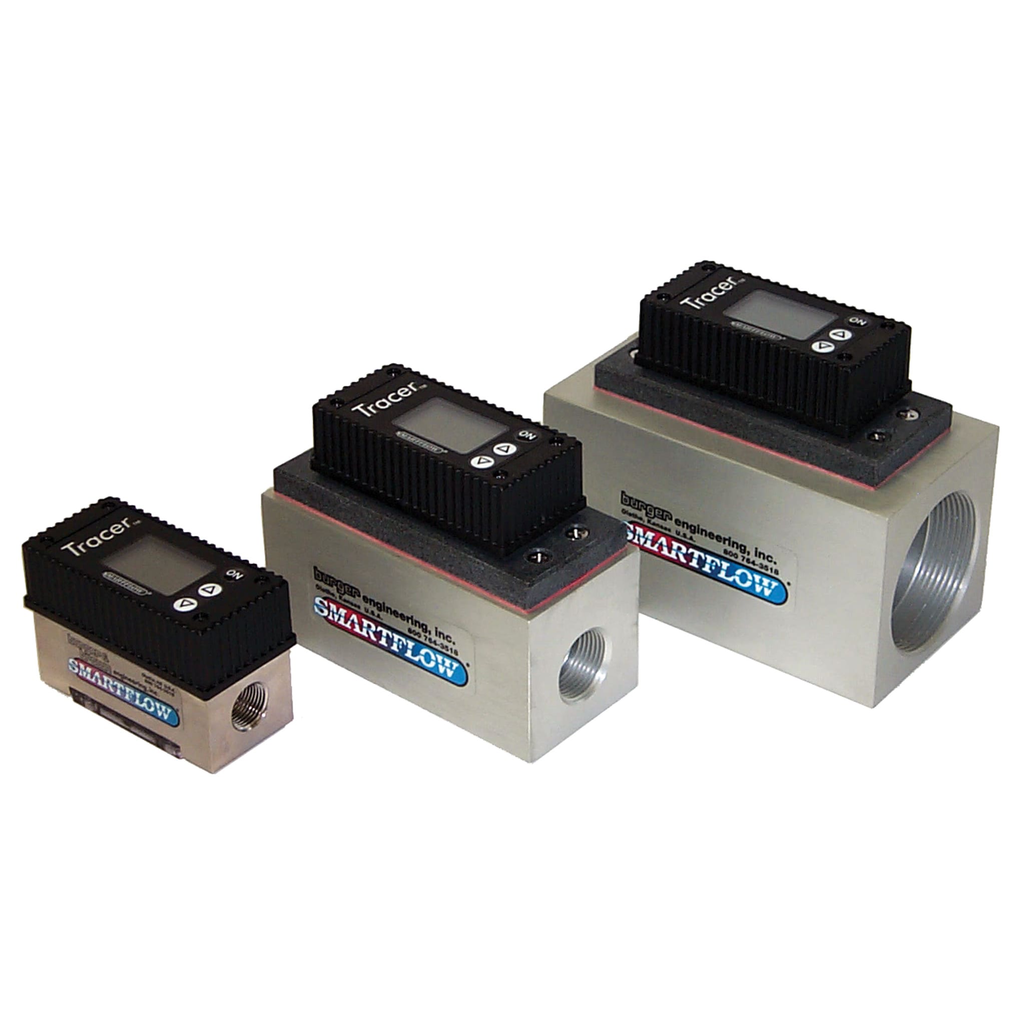 Flowmeter, Tracer Electronic, 3/8" NPT, 0.5 to 8 gpm, Nickel Plated Brass Body