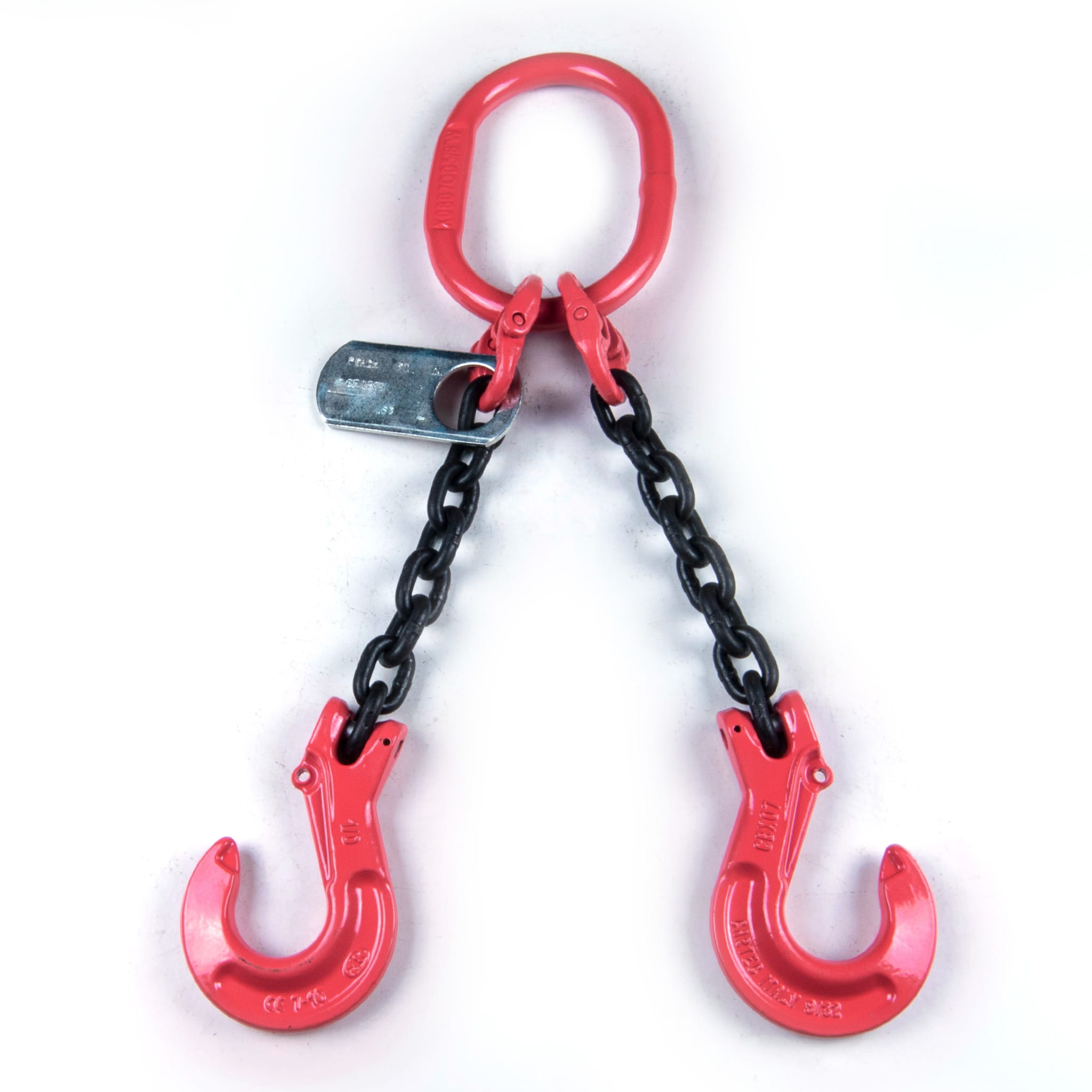 Chain Sling, Alloy, Type DOS, Double Leg, 3/8" Chain x 24" Reach, Standard Sling Hooks