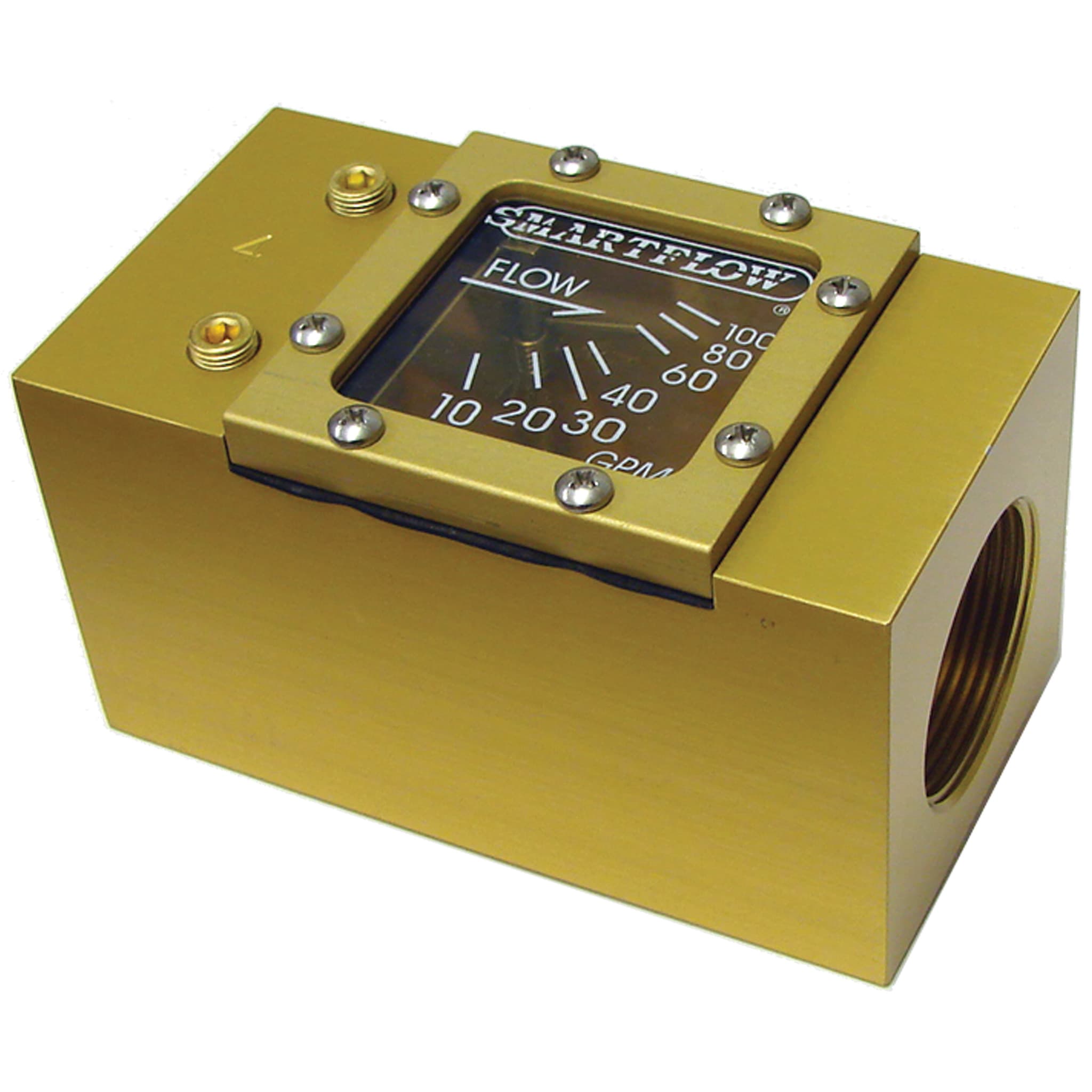 Flowmeter, 1-1/2" NPT, 100 gpm, Aluminum Body