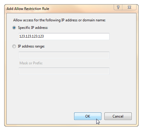 Add Allow Restriction Rule