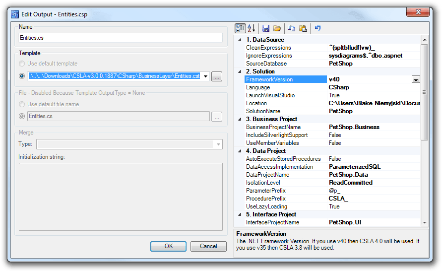 Edit Output - Entities.csp