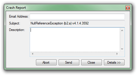 Crash Report Dialog